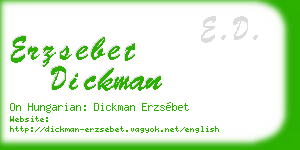 erzsebet dickman business card
